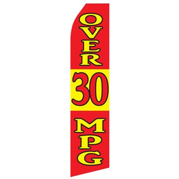 Over 30 MPG Econo Stock Flag Red Yellow and Black