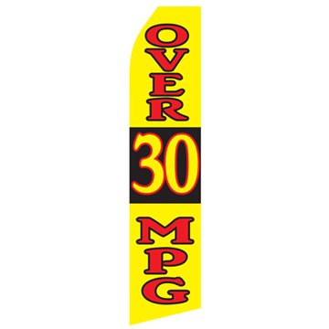 Over 30 MPG Econo Stock Flag Red Yellow and Black