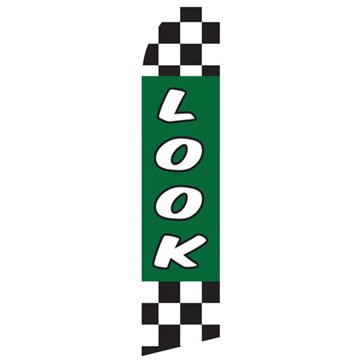 Look Econo Stock Flag Green with White and Black Checkers